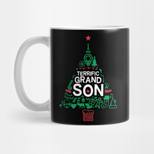 Terrific Grandson - Xmas Tree - Christmas Mug